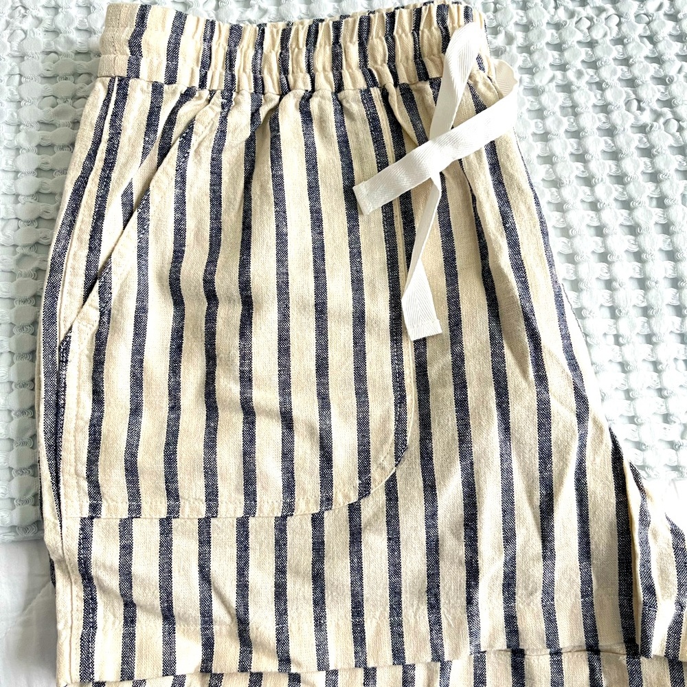 J.Crew Linen Striped Shorts - Picture 1 of 5
